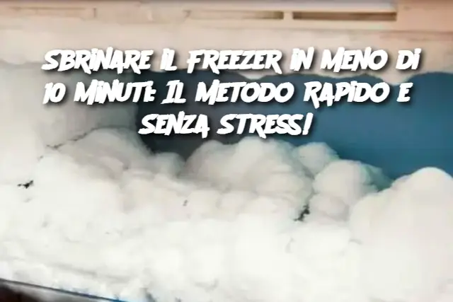 Sbrinare il Freezer in Meno di 10 Minuti: Il Metodo Rapido e Senza Stress!