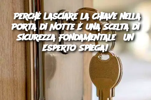 Perché Lasciare la Chiave nella Porta di Notte È una Scelta di Sicurezza Fondamentale? Un Esperto Spiega!