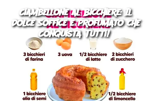 Ciambellone al Bicchiere: Il Dolce Soffice e Profumato che Conquista Tutti! 