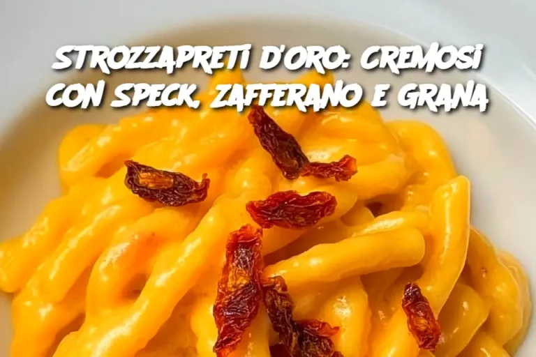 Strozzapreti d'Oro: Cremosi con Speck, Zafferano e Grana