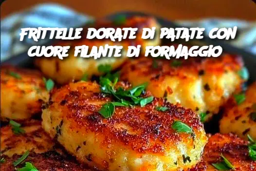 Frittelle dorate di patate con cuore filante di formaggio 