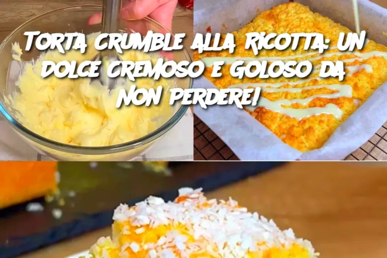 Torta Crumble alla Ricotta: Un Dolce Cremoso e Goloso da Non Perdere! 