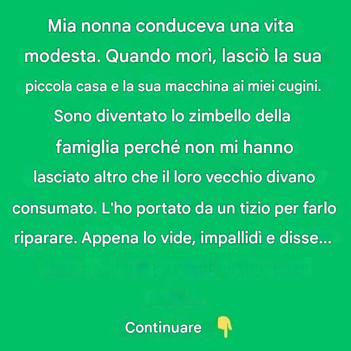 Il tesoro nascosto nel vecchio divano della nonna