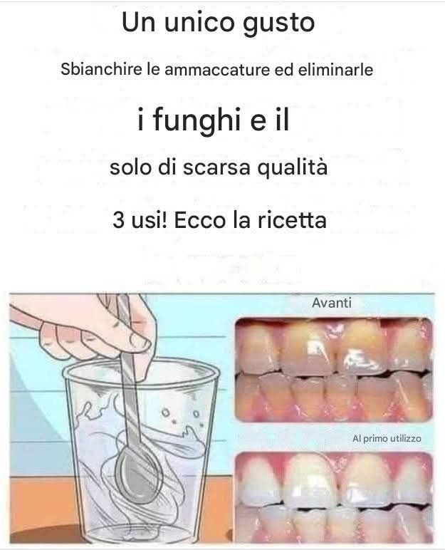 Rimuovi il tartaro dai denti e sbiancali con questa semplice ricetta.