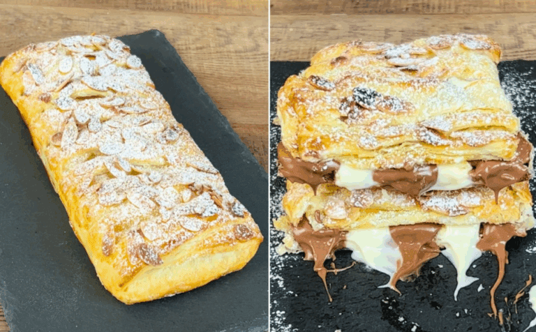 Treccia di pasta sfoglia bicolore: un’idea dolce e originale per la tua colazione!