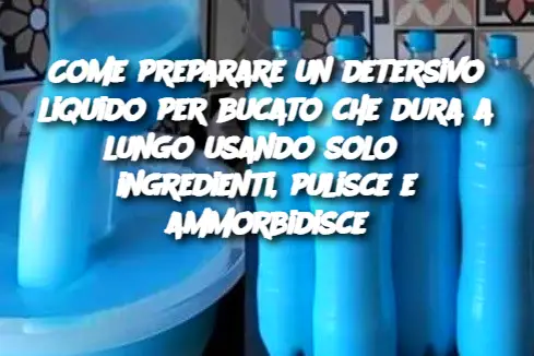 Come preparare un detersivo liquido per bucato che dura a lungo usando solo 3 ingredienti, pulisce e ammorbidisce