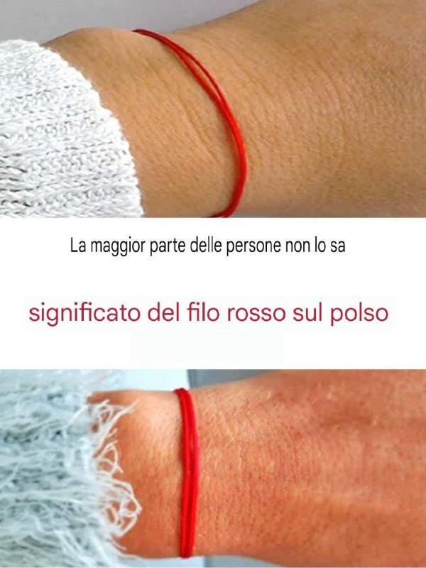 La maggior parte delle persone non conosce il significato del filo rosso sul polso