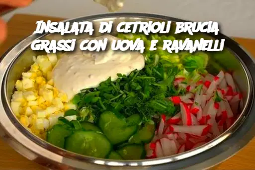 Insalata di cetrioli brucia grassi con uova e ravanelli