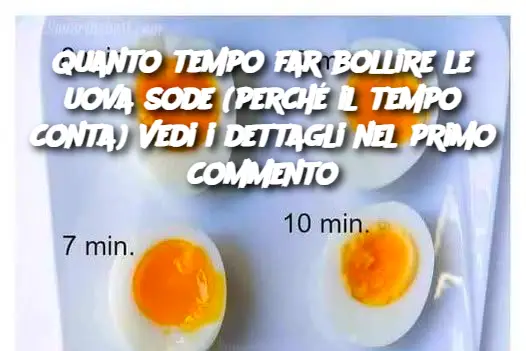 Quanto tempo far bollire le uova sode (perché il tempo conta) Vedi i dettagli nel primo commento