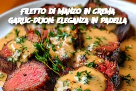 Filetto di Manzo in Crema Garlic-Dijon: Eleganza in Padella