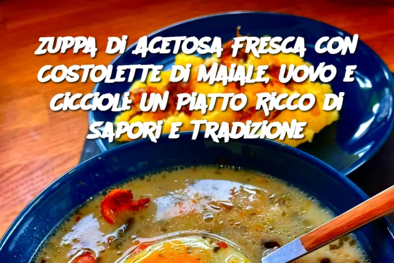 Zuppa di Acetosa Fresca con Costolette di Maiale, Uovo e Ciccioli: Un Piatto Ricco di Sapori e Tradizione