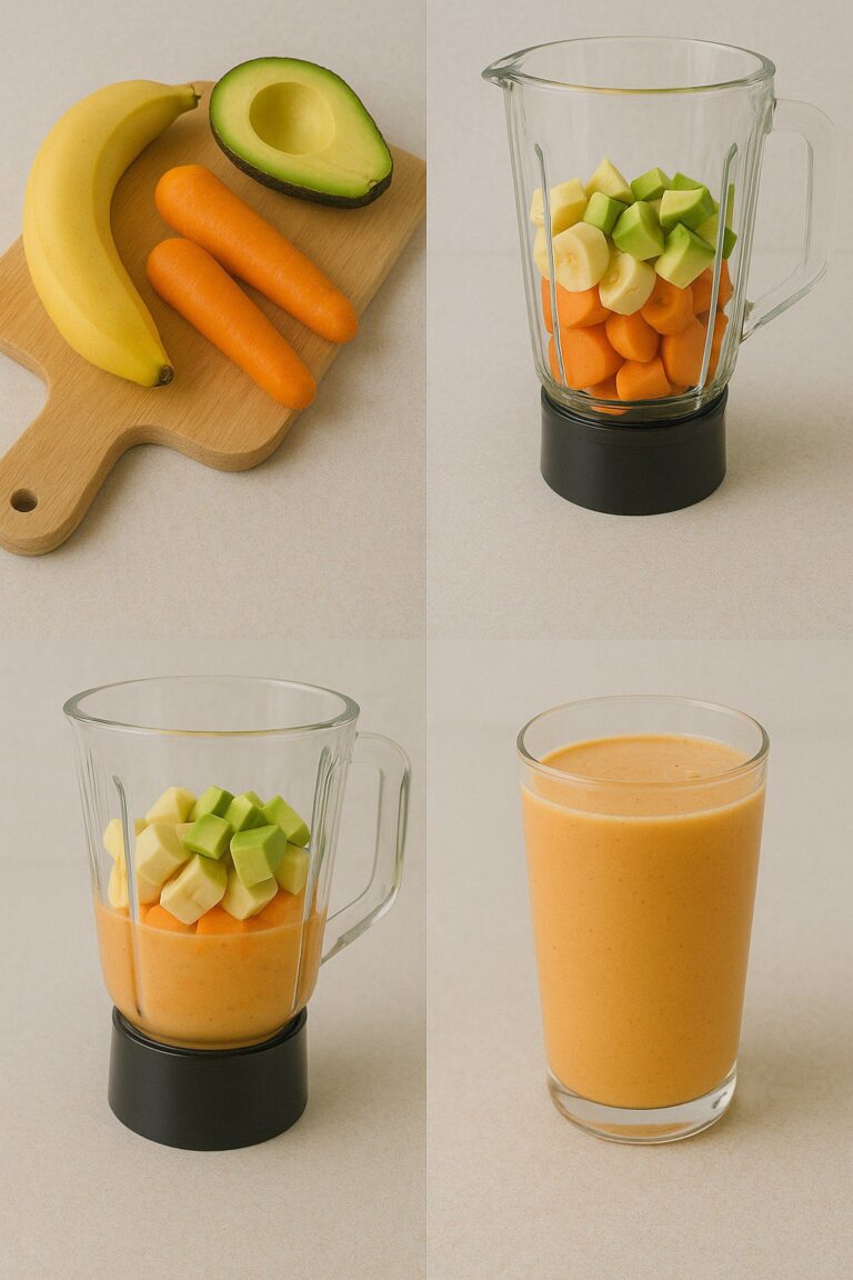 “Energizzante e Naturale: Il Frullato Banana, Avocado e Carota che Rivoluzionerà le Tue Colazioni”