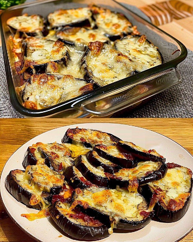 "Melanzane al Forno Filanti: Il Piacere del Formaggio in Ogni Morso"