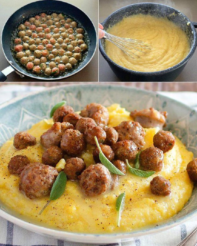Polenta rustica con polpettine e salsiccia bianca: comfort food italiano per giornate fredde