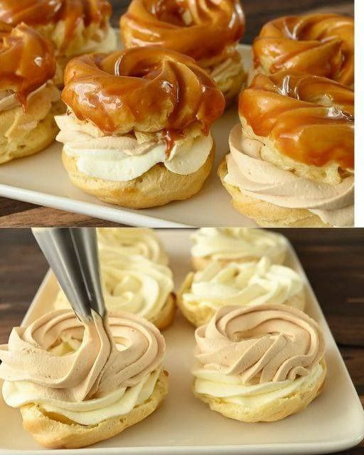 Bignè d’Oro alla Crema di Caramello e Vaniglia: Il Dolce Perfetto per Sorprendere