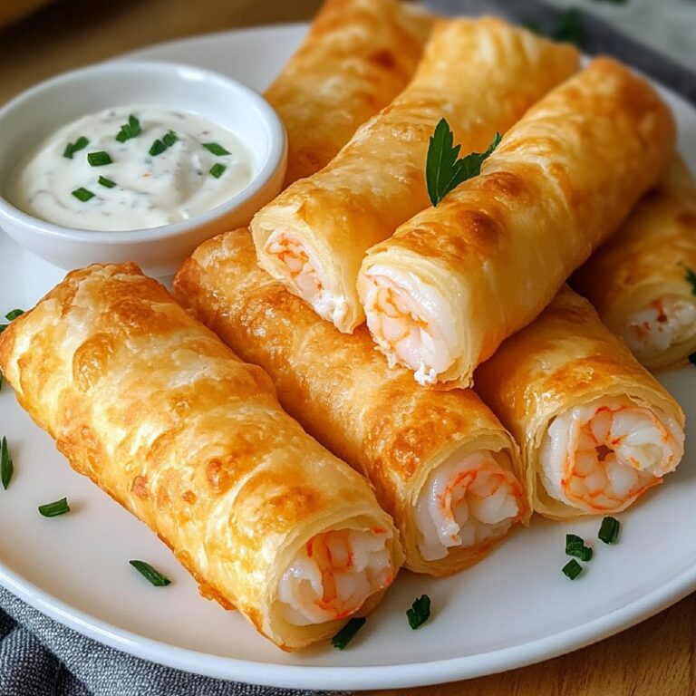 Sigari Dorati di Gamberi all’Aglio: Delizie Croccanti dal Cuore Tenero