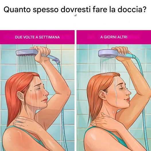 Con quale frequenza dovresti fare la doccia?