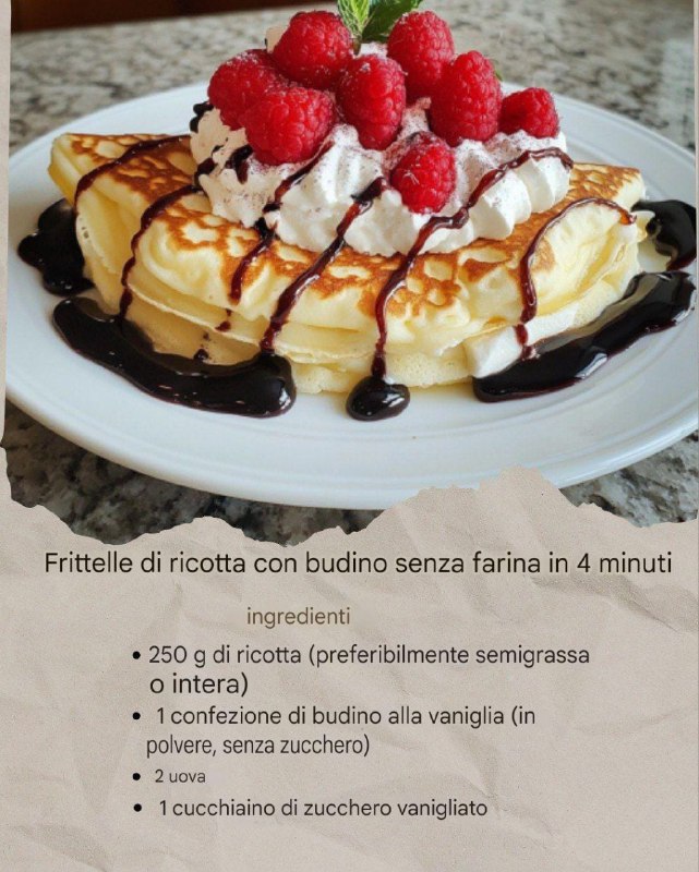 Frittelle di ricotta con budino senza farina