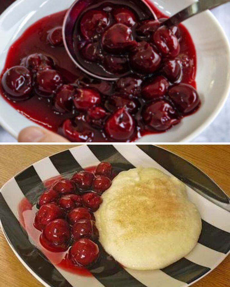 Porridge di semolino con ciliegie