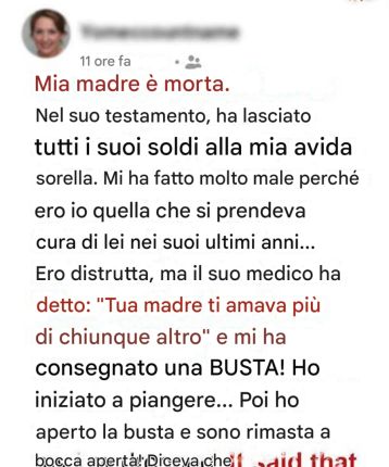 Mia sorella egoista è rimasta al fianco di mia madre quando si è ammalata, ma tutto è cambiato dopo che il medico ha condiviso le ultime parole di mia madre – Storia del giorno
