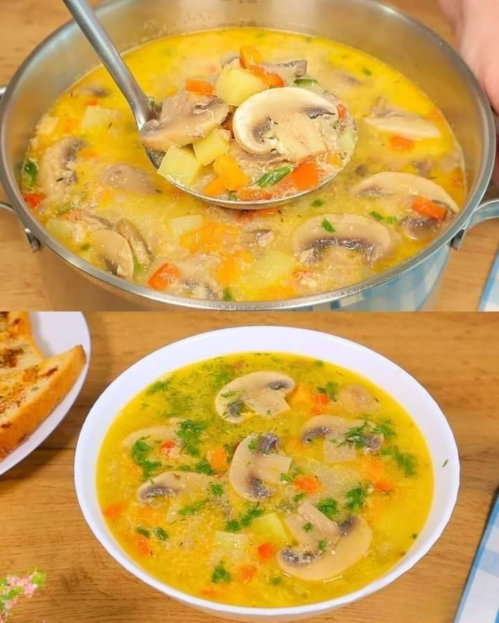 Zuppa Cremosa ai Funghi e Tonno con Crostini Rustici Fatti in Casa – Il Conforto in una Ciotola! 