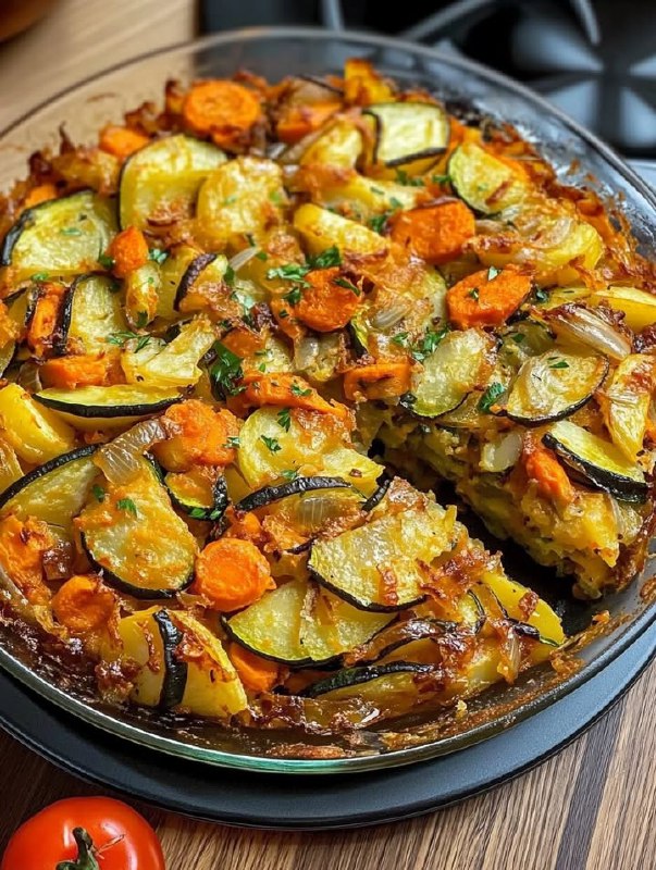 Delizia al Forno: Sformato Vegetariano di Patate, Zucchine e Carote con Cuore Cremoso