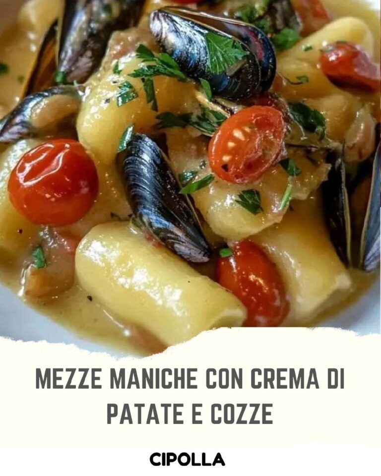 Mezze Maniche al Mare: Delizia Cremosa con Patate e Cozze"
