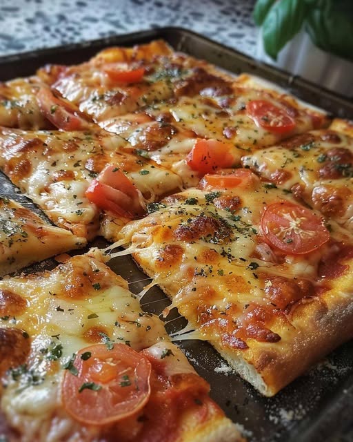Pizza in Teglia Soffice e Gustosa – Il Segreto per un Impasto Perfetto da Forno di Casa!