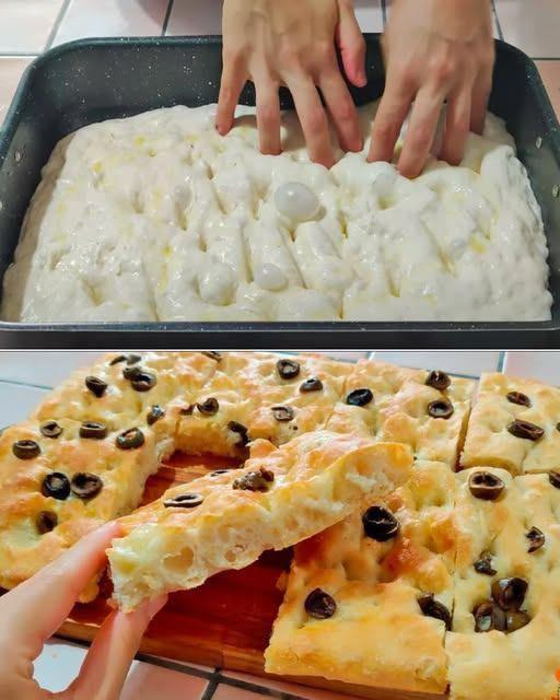 Focaccia Nuvola alle Olive: Soffice, Alta e Piena di Bolle come dal Panettiere!”