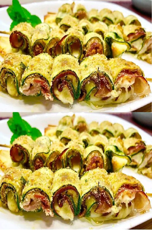 "Involtini di Zucchine Leggeri con Cuore Filante – Solo 140 kcal e Pura Bontà!"