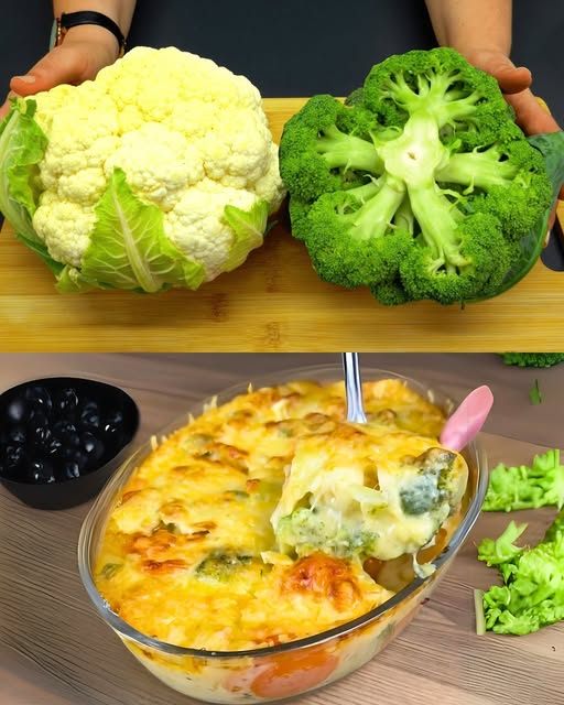 Delizia al Forno: Casseruola Cremosa di Broccoli e Cavolfiore al Formaggio – Il Comfort Food Perfetto per Ogni Tavola! 