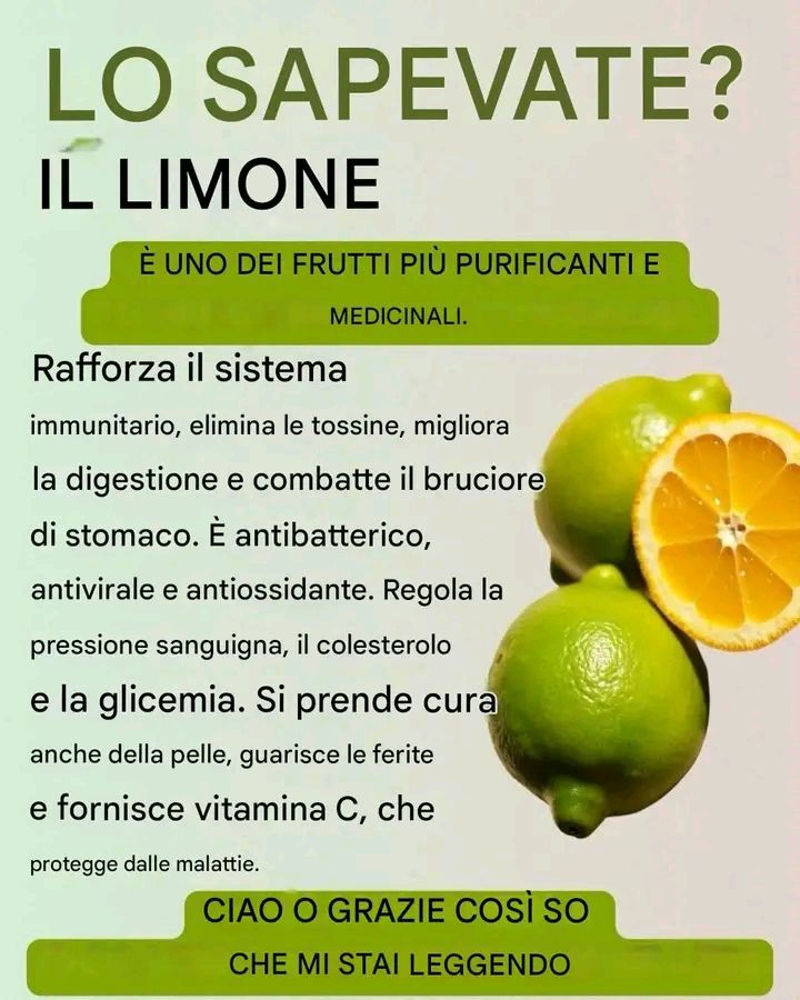 SABIAS QUE ? Il limone è uno dei frutti più depurativi e medicinali