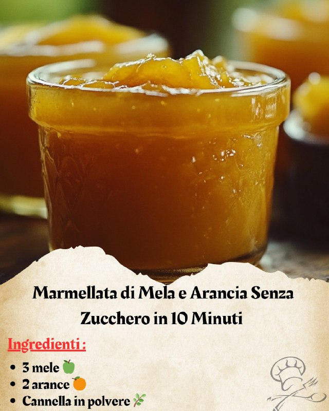 Marmellata Dolce Naturale di Mele e Arancia Senza Zucchero – Pronta in 10 Minuti!