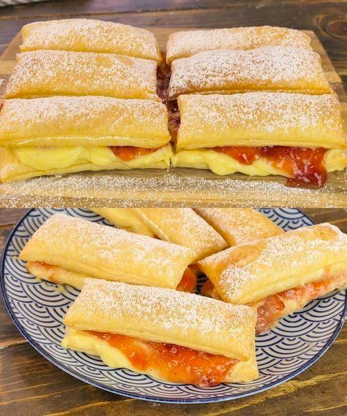 Delizie Croccanti alla Crema e Marmellata: Barrette di Pasta Sfoglia da Sogno!