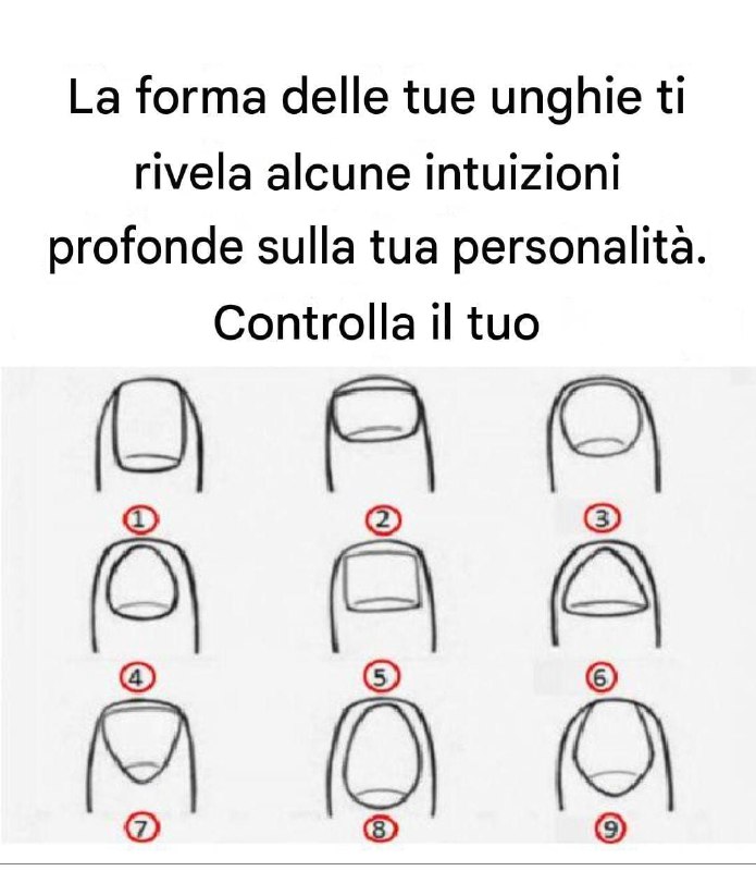 La forma delle tue unghie rivela informazioni profonde sulla tua personalità. Controlla il tuo