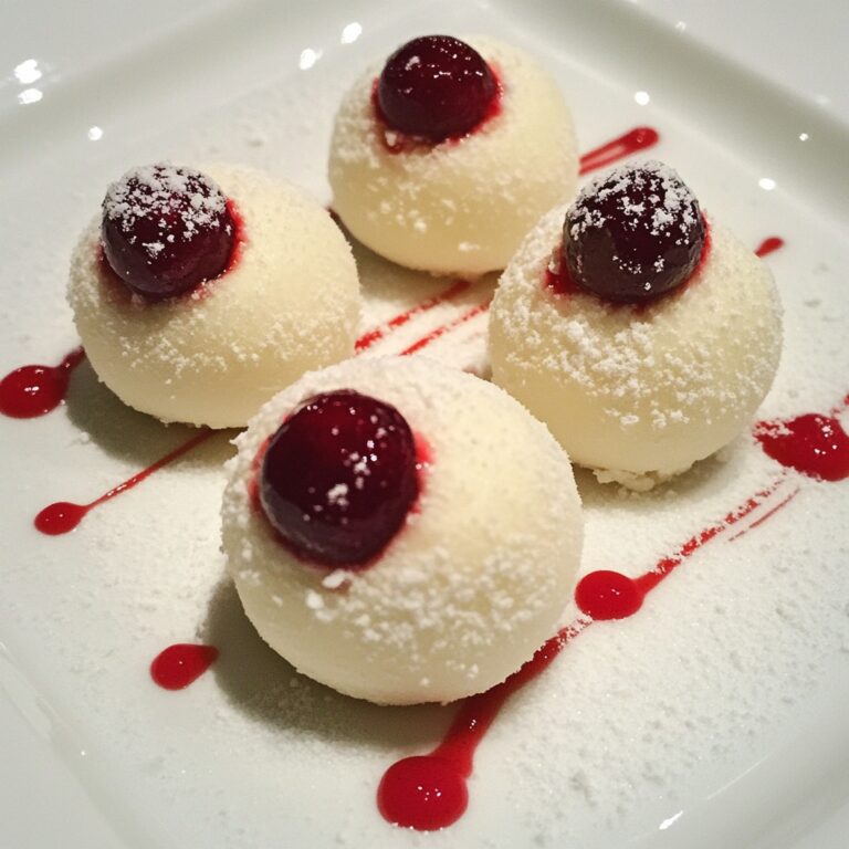 Dolce Tentazione Estiva: Palline di Ricotta con Cuore di Ciliegia e Crema alla Vaniglia 