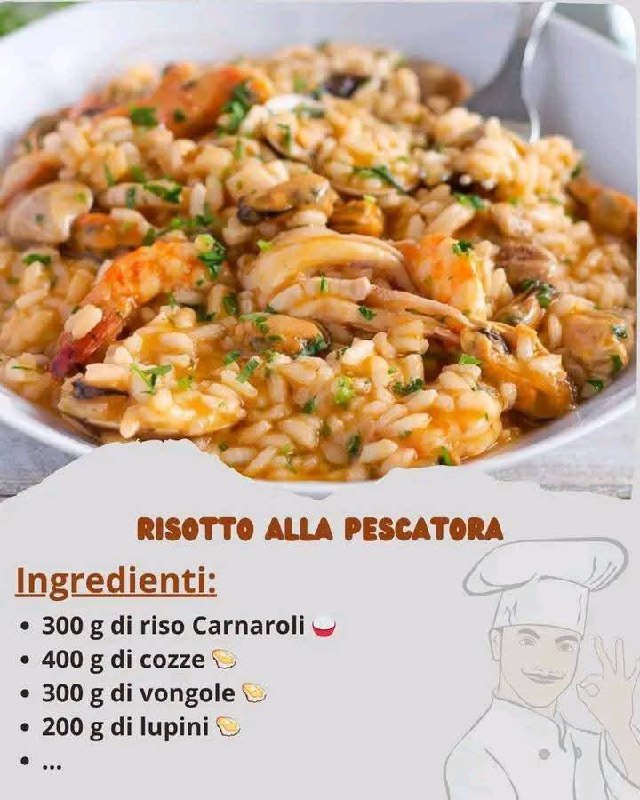 Risotto alla Pescatora: Il Cuore del Mare nel Piatto – Un Primo Ricco di Gusto e Tradizione" 