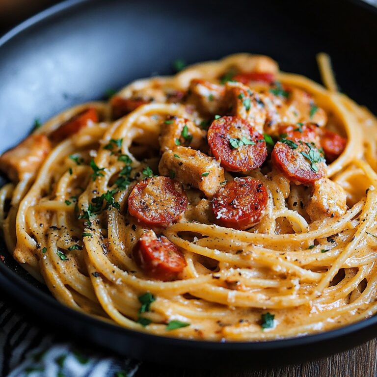 Spaghetti con Crema di Peperoni, Chorizo e Gamberi: Un’Esplosione di Sapori Mediterranei in Tavola"
