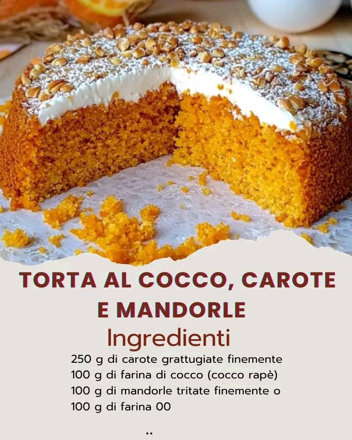 Delizia Soffice: Torta Cocco, Carote e Mandorle per Ogni Occasione