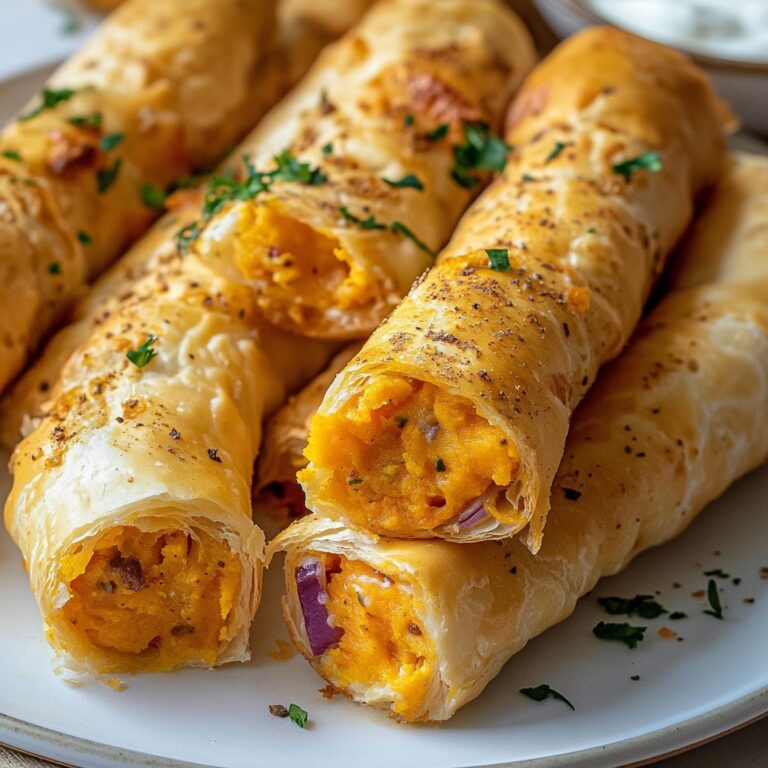 Sigari d’Oro: Croccanti Delizie alle Patate Dolci con Cuore Filante di Formaggio e Cipolla Rossa