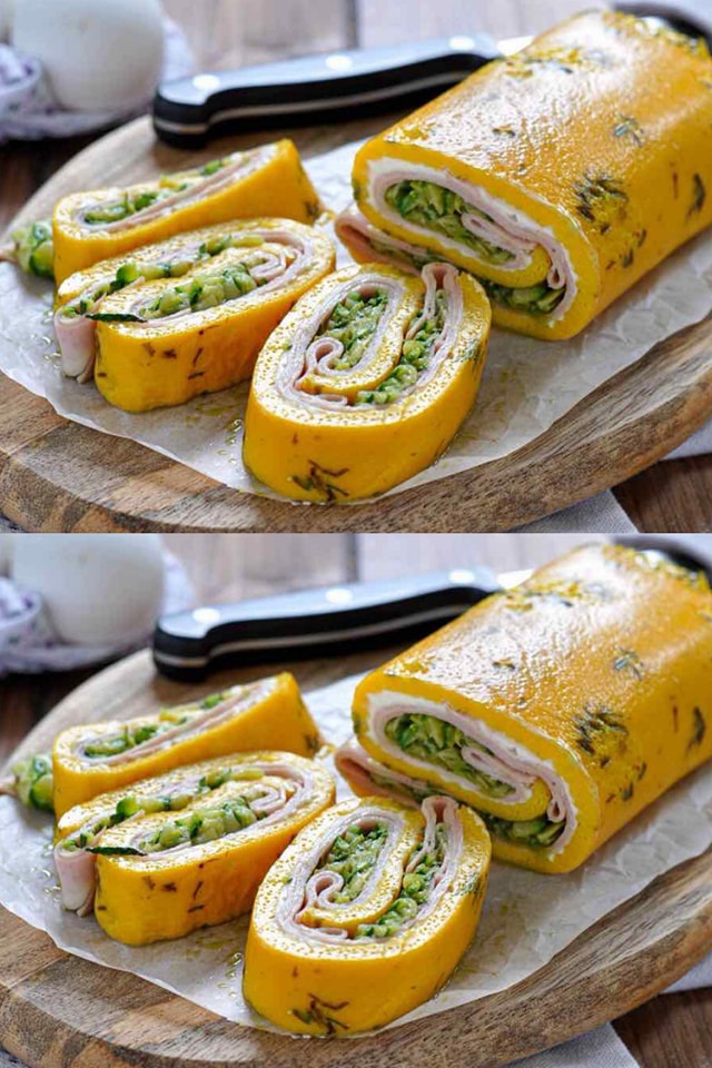 Rotolo di Frittata con Zucchine e Prosciutto: Il Pranzo Leggero che Sorprende al Primo Morso 