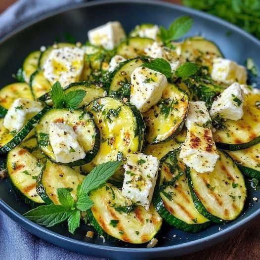 Insalata Estiva di Zucchine Grigliate, Feta e Pistacchi: Freschezza e Gusto in Ogni Boccone