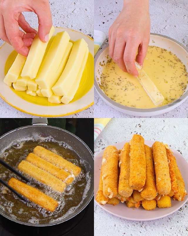 Bastoncini di Mozzarella Fritti: croccantezza dorata e cuore filante”