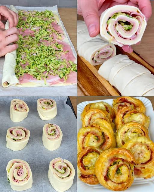 Girelle sfiziose con zucchine, prosciutto e formaggio: pronte in 20 minuti!