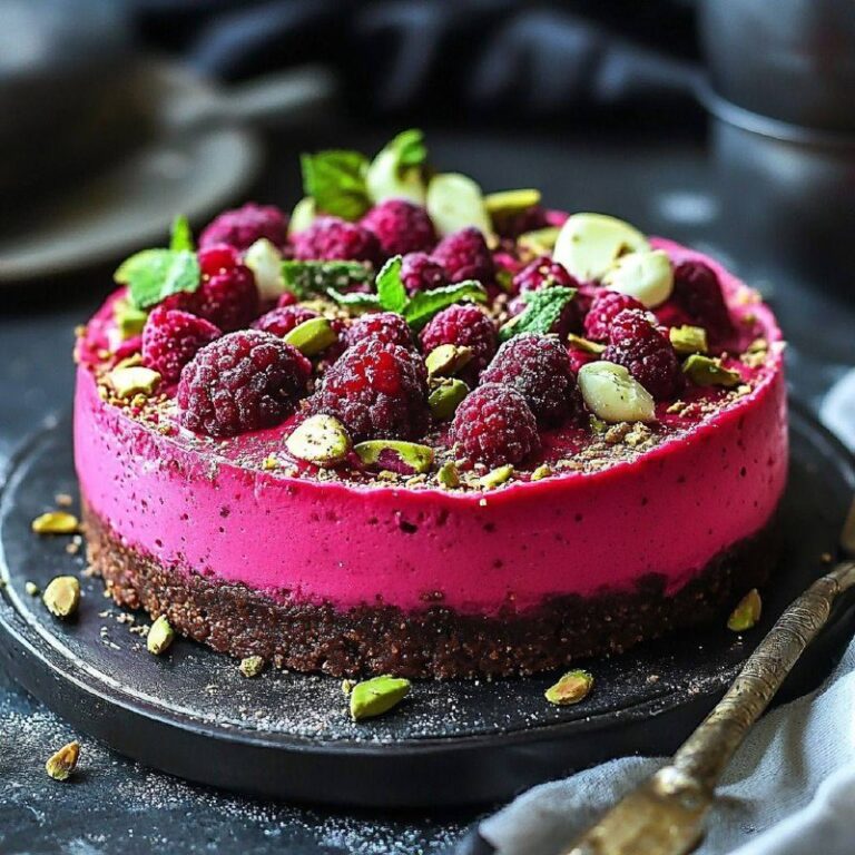 Cheesecake al Lampone e Pistacchio del Drago: un dessert elegante dal cuore fruttato