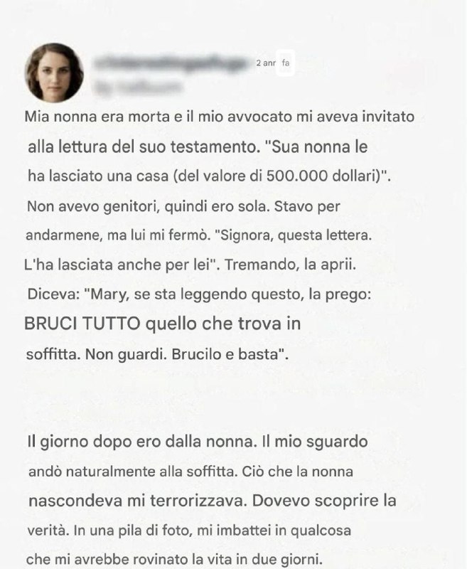 Ho ignorato l'avvertimento nella lettera di eredità: quello che avevo trovato in soffitta era cambiato.