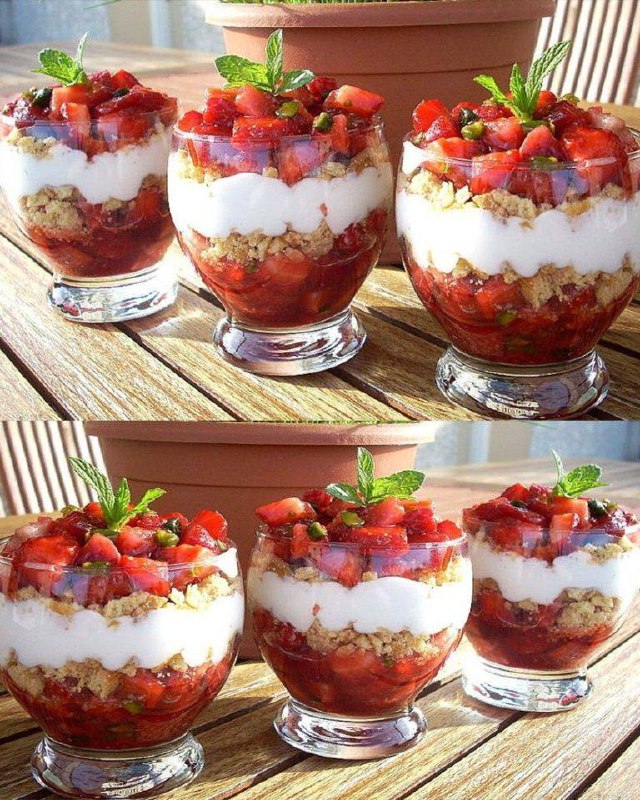 Tartare di fragole e pistacchi con crumble di frolla: il dolce fresco che stupisce in pochi minuti”