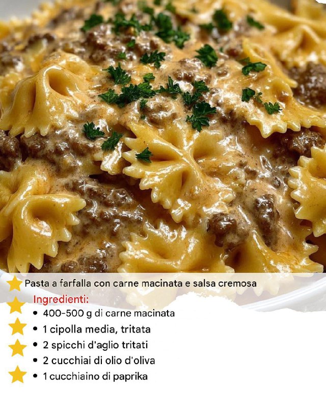 Farfalle Golose alla Cremosa di Carne: Un Esplosione di Gusto in Ogni Forchettata!