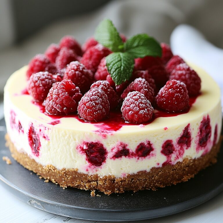 Un dolce raffinato: Cheesecake al cioccolato bianco e lamponi, un abbraccio di dolcezza e freschezza