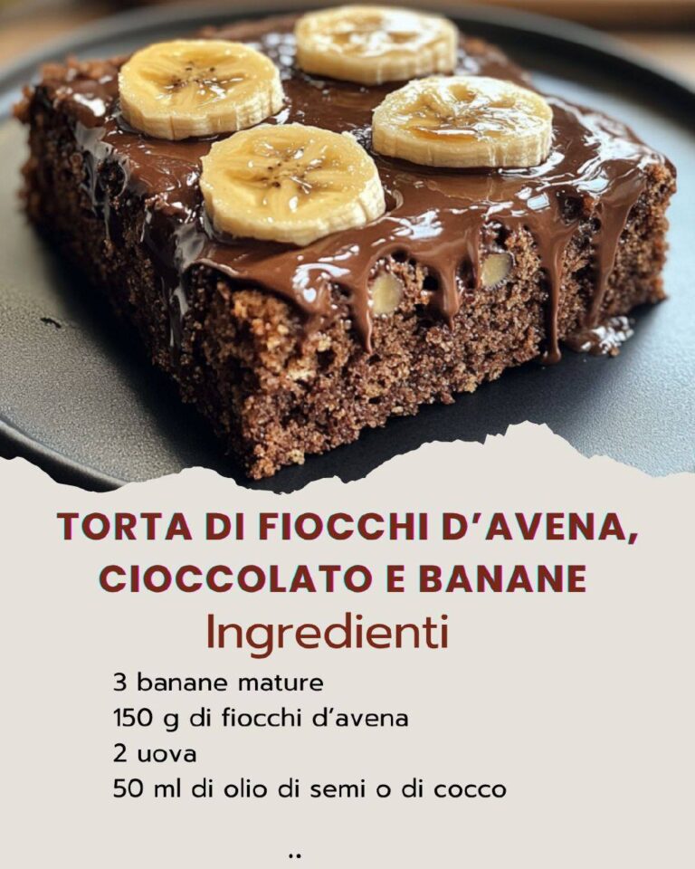 Torta Soffice di Avena, Banane e Cioccolato: Dolcissima Energia al Naturale 
